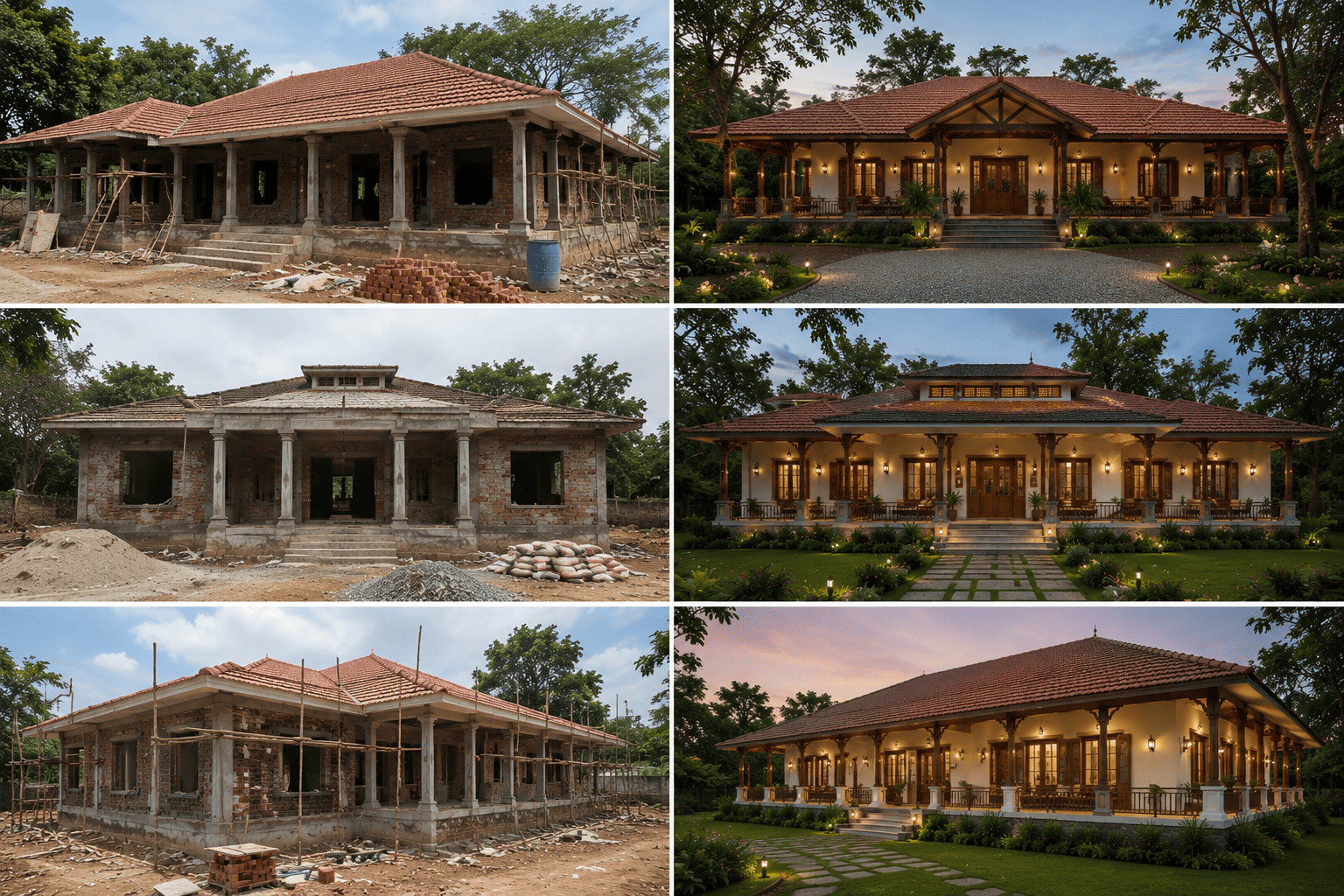 Courtyard Farmhouse Design by AMR BuildScape